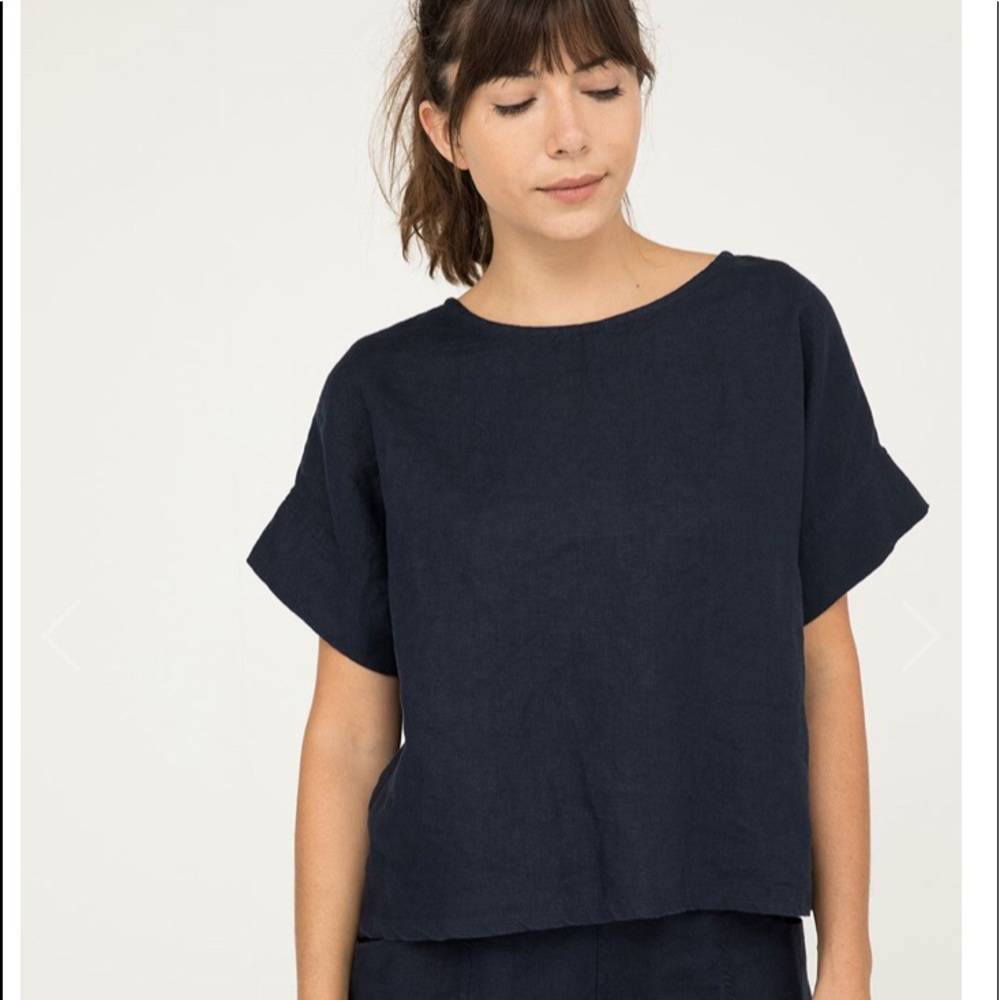 Elizabeth Suzann Georgia Tee Black Linen OS